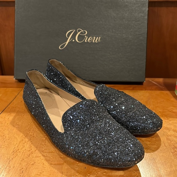 J. Crew Shoes - J.CREW blue sequins loafers size 8 sparkly, party, fun, feminine